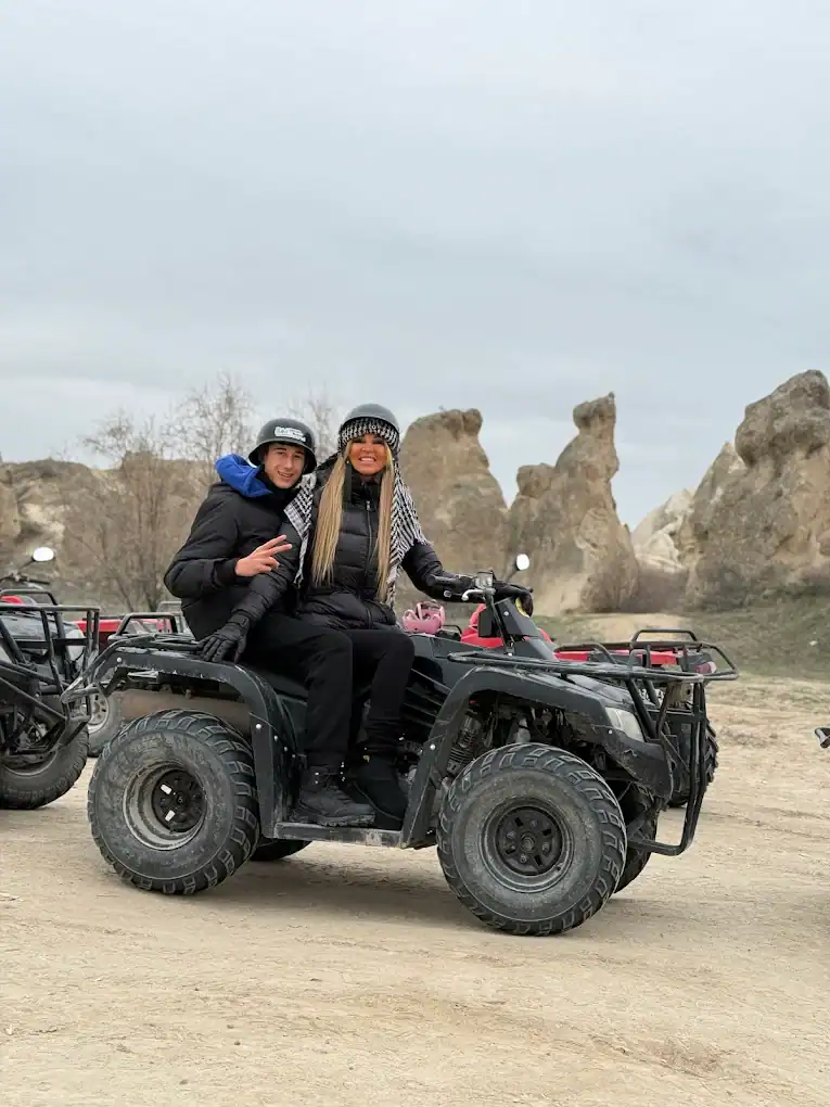 Sunset ATV tour in Göreme, Cappadocia with panoramic valley views and red rock landscapes